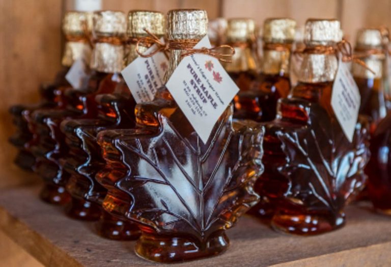 CT Maple Syrup in Glass Decanter River's Edge Sugar House